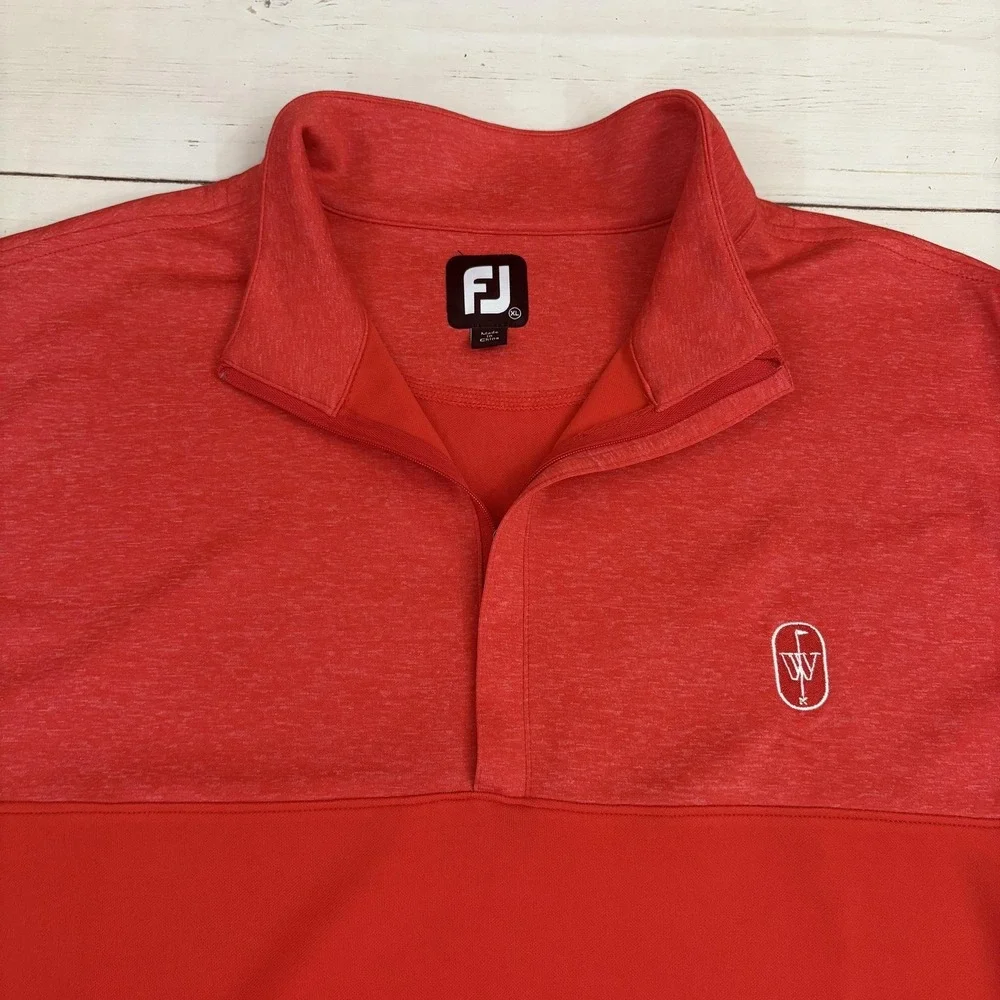 FootJoy 1/4 Zip Pullover Golf Vest Mens XL University Of Wisconsin Badgers Logo
